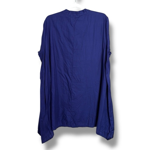 Bryn Walker Oversized Button Down Tunic Top Royal Blue Size Large - Picture 7 of 7